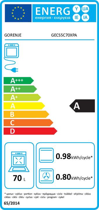 Energy Label Gorenje GECS5C70XPA