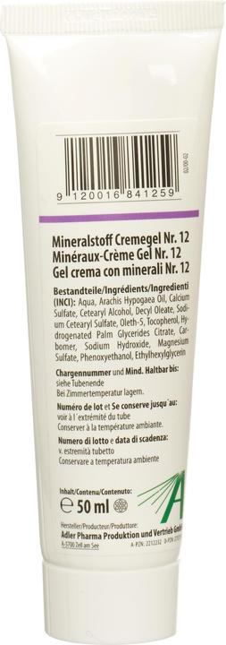 Produktbild Adler Mineralstoff Cremegel Nr.12 50 ml (Körpercreme, 50 ml)
