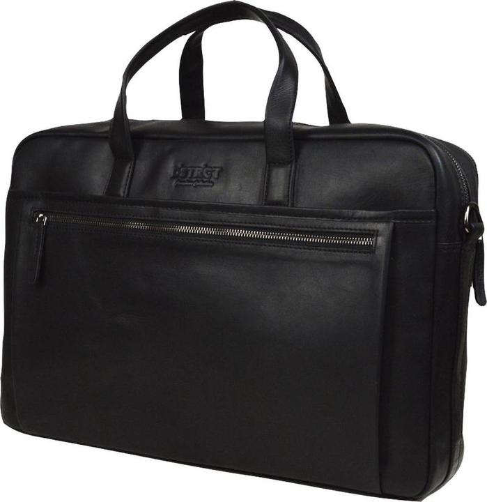 Produktbild DSTRCT Leren Business Laptoptas - 17 inch laptopvak met rits - Zwart - Luxe volnerfleder (17")