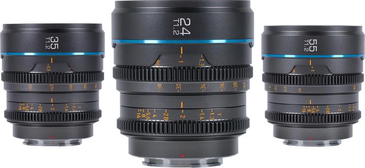 Immagine prodotto Sirui MS-3SMB Night Walker 24+35+55mm T1.2 S35 Cine Lens Set con custodia per il trasporto (MFT-Mount (Micro Four Thirds, APS-C / DX)