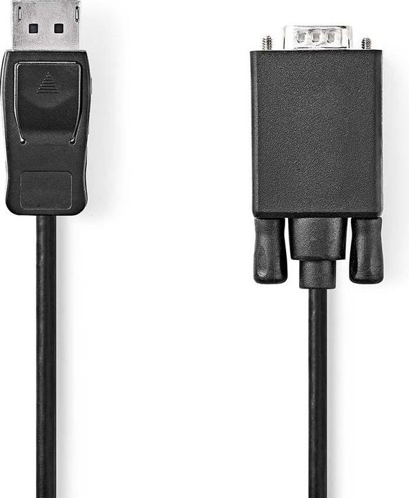 Actual product image Nedis VGA cable | DisplayPort plug | VGA plug | Nickel-plated | Maximum resolution: 1080p | 2.00 (2 m, VGA, DisplayPort)