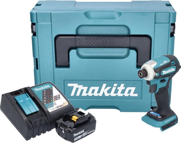Productafbeelding Makita DTD 172 RF1J Accu-slagmoersleutel 18 V 180 Nm 1/4" borstelloos + 1x oplaadbare accu 3,0 Ah + lader +