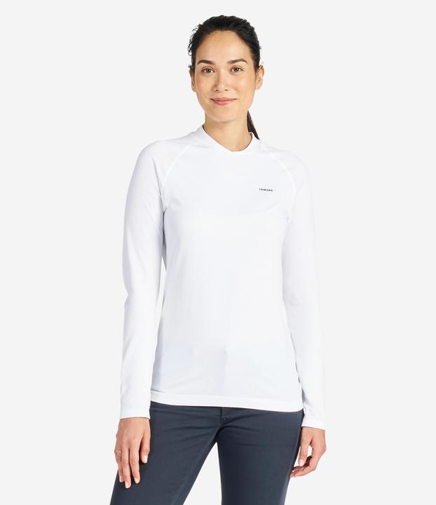 Tribord Segelshirt langarm Damen UV-Schutz - Sailing 500 weiss