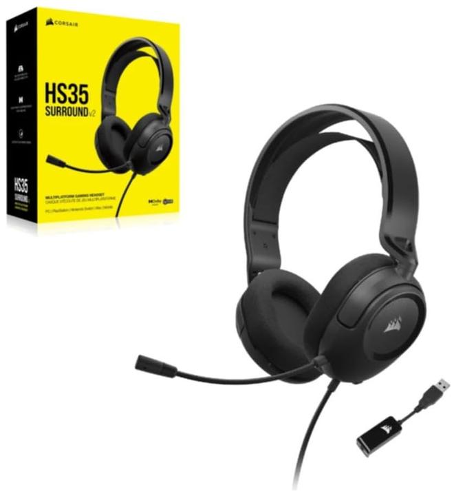 Produktbild Corsair HS35 SURROUND v2 Headset Wired Head-band Gaming Black (Kabelgebunden)