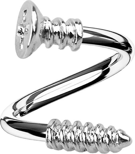 Produktbild Star Piercing Micro Spirale silber mit Kreuzschlitzschraube (Chirurgenstahl 316L, ohne Messing)