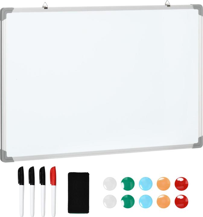 Produktbild Homcom Whiteboard mit Trockenwischer, Magneten und Stiften (90 x 60 cm)