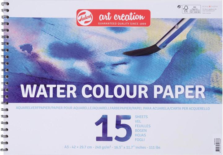 Talens Papier aquarelle (A3, Blanc)