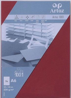 Actual product image Artoz 1001 cards wine red (A6, 220 g/m², 5 x)