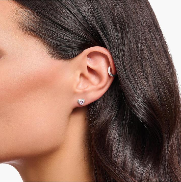 Image du produit Thomas Sabo Clou d'oreille coeur avec zircon rose argent noirci (Argent 925)