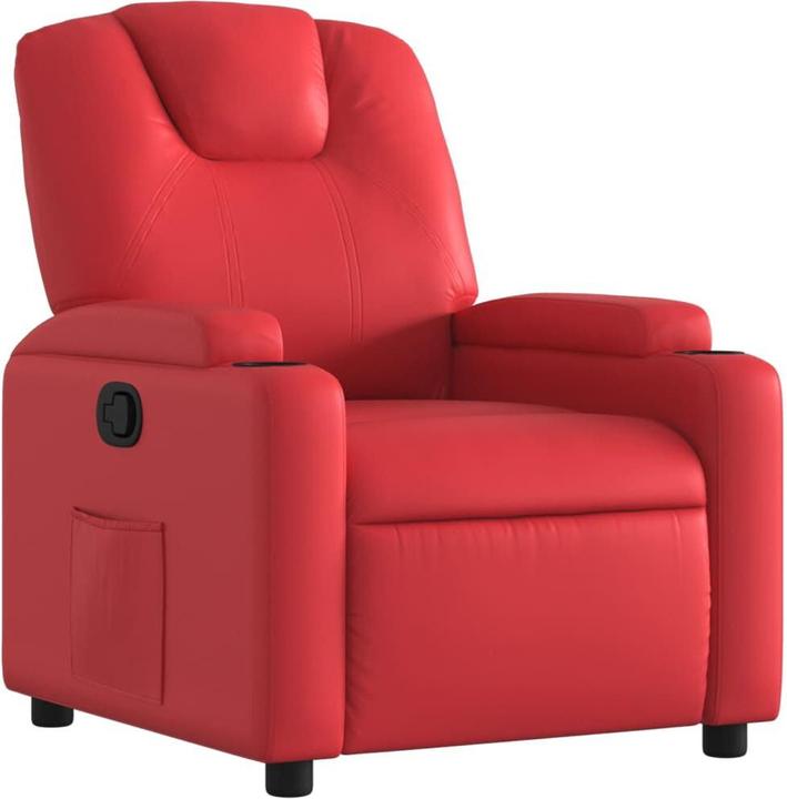 Actual product image VidaXL Recliner red faux leather,Colour: Red,Material: Faux leather