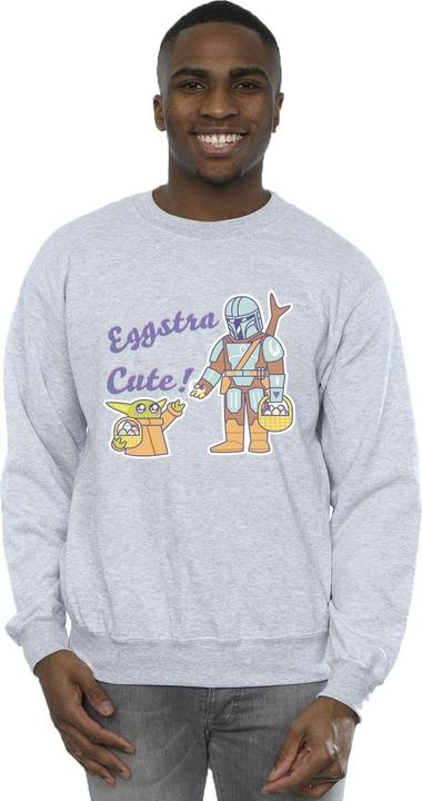 Actual product image Star Wars Mens The Mandalorian Eggstra Cute Grogu Sweatshirt (S)