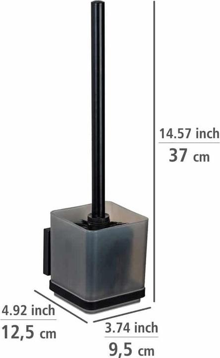 Image du produit Wenko Vacuum-Loc® WC-Garnitur Mod. Quadro Schwarz Befestigen ohne Bohren
