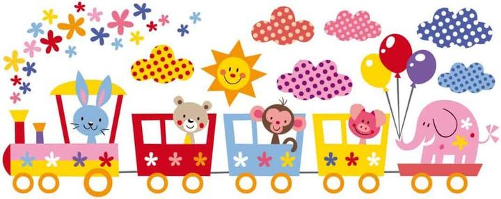 Image du produit Trenddeko Animaux amusants dans le train (échantillon) (120 x 48 cm)