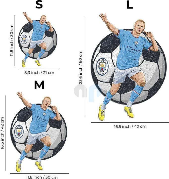 Immagine prodotto Iconic Manchester City FC - Erling Haaland - puzzle in legno taglia S (150 pezzi) (150 pezzi)