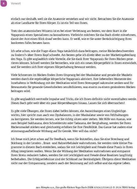 Produktbild Das grosse Rücken-Yoga-Buch (Deutsch, Patricia Römpke, Jutta Pietsch, 2024)