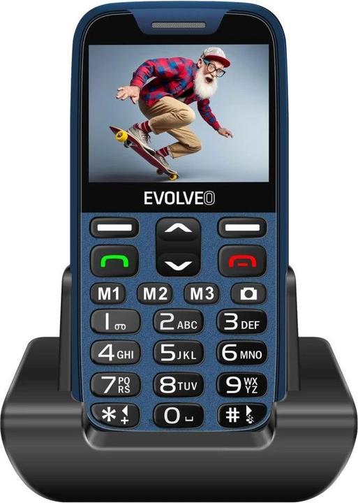 Evolveo EasyPhone XR, telefono cellulare per anziani con un sistema di controllo della temperatura, modrá (2G)
