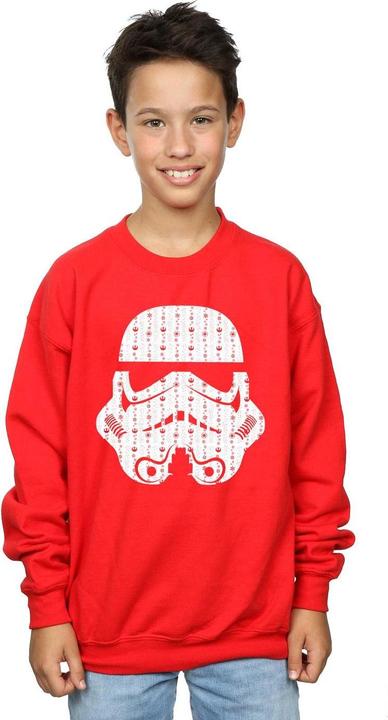 Actual product image Star Wars Boys Christmas Stormtrooper Helmet Sweatshirt (128)