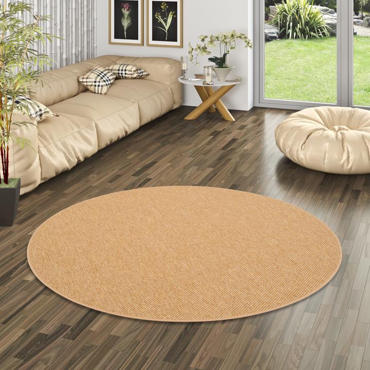 Produktbild Snapstyle Bentzon Natur Flachgewebe Teppich Rund (133 x 133 cm)