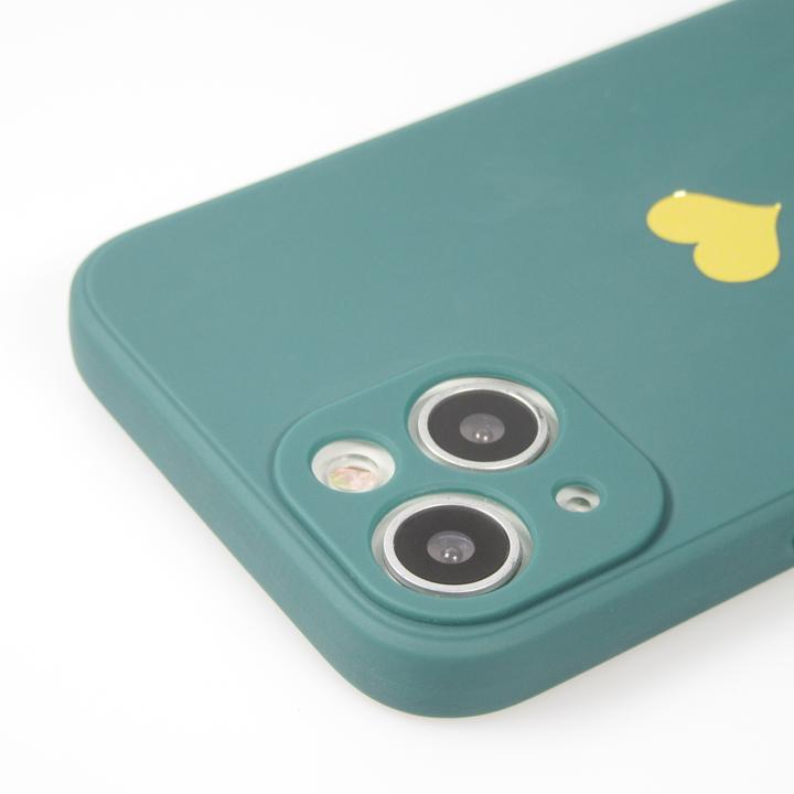 Actual product image PhoneLook Coque Silicone Mat Coeur doré (Apple iPhone 14)