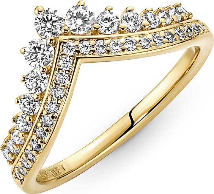 Actual product image Pandora 14k Gold Timeless Wishbone Diadem Ring (46)