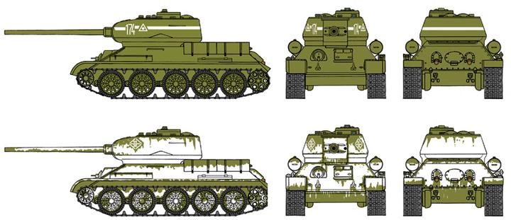 Actual product image Italeri Russian T 34/85 tank