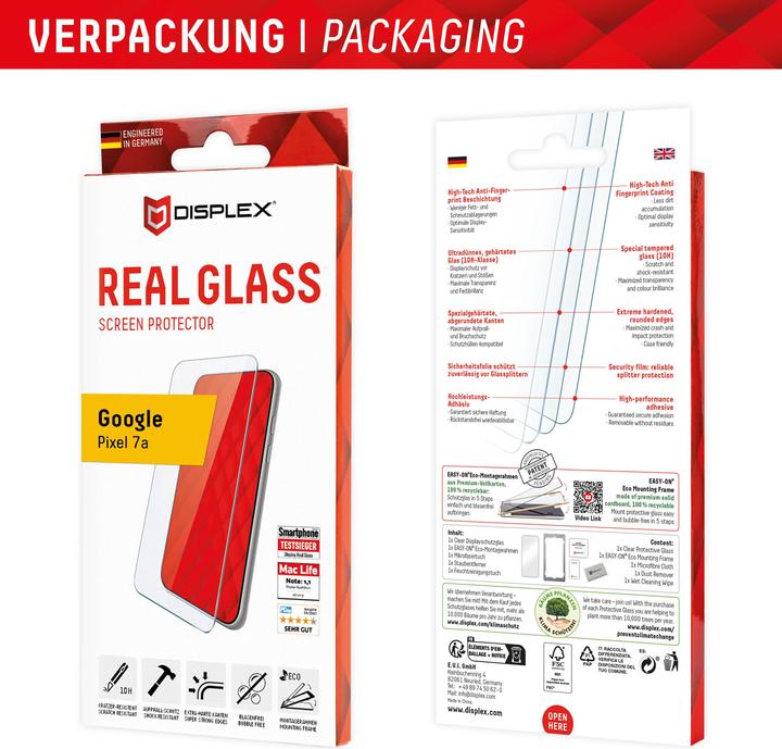 Actual product image Displex Real Glass, 2D Panzerglas (1 Piece, Google Pixel 7a)