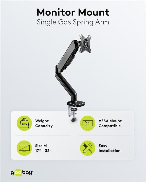 Image du produit Goobay Support de moniteur avec vérin à gaz (Tables, 32")