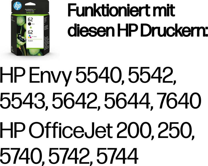Actual product image HP 62 (M, FC, C, Y)