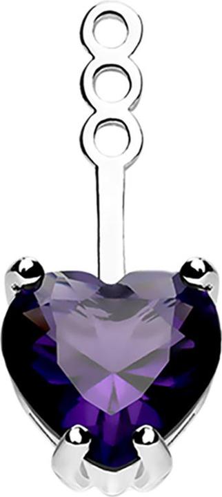 Immagine prodotto Star Piercing Orecchino Giacca d'argento con cuore di cristallo tanzanite