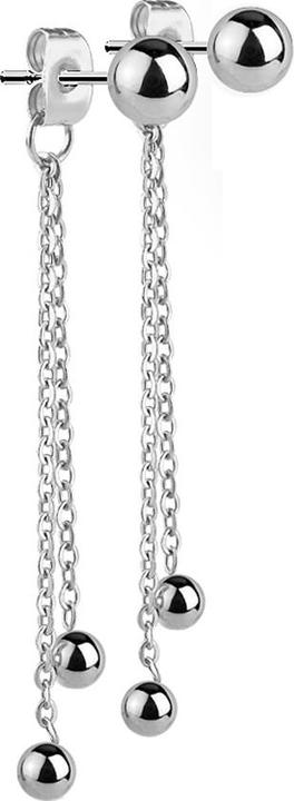 Image du produit Star Piercing Boucles d'oreilles avec boule et pendentif argent (sans laiton, Acier chirurgical 316L)