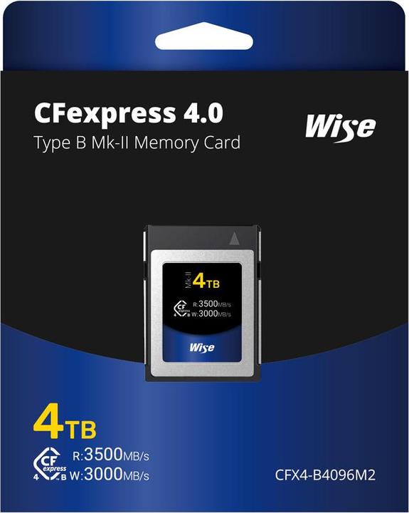 Image du produit Wise CFexpress 4.0 Type B Mk-II 4TB WI-CFX4-B4096M2 (4 Go, CFexpress type B)