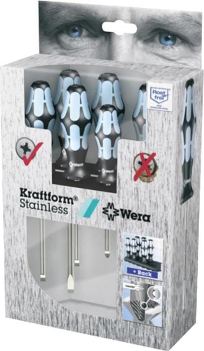 Actual product image Wera 3334/3350/3355/6 Rack (Slotted screws, Pozidriv cross recess (PZ), Phillipps cross recess (PH))