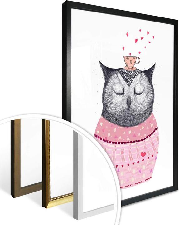 Produktbild Trenddeko Owl lover of coffee (24 x 30 cm)