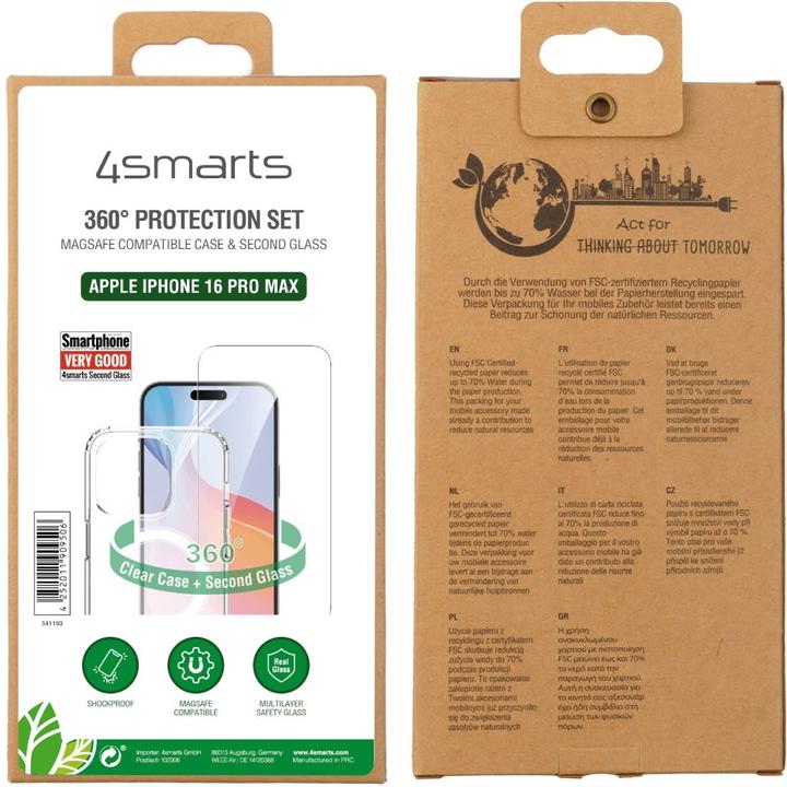 Immagine prodotto 4smarts Set di protezione premium a 360° (1 Pezzo/i, Apple iPhone 16 Pro Max)