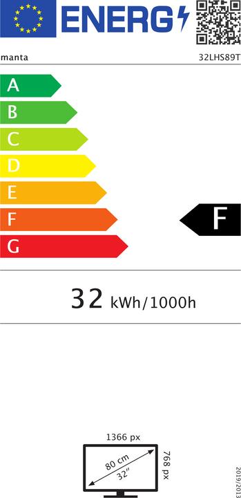 Energie-Label Manta 32LHS89T LED 32" HD Ready Linux (32", LED)