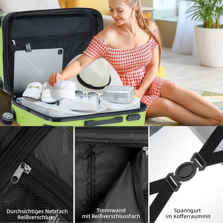 Immagine prodotto Beibye Hartschalen-Trolley (45 l, Bagaglio a mano (fino a 50 litri))