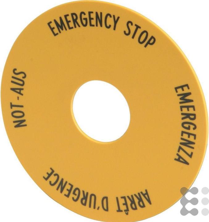 Produktbild Eaton Not-Halt-Schild rund 90mm viersprachig