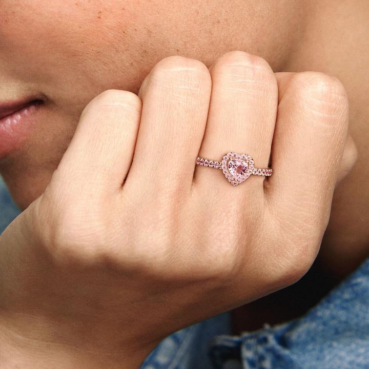 Produktbild Pandora 14k Rose Gold Sparkling Heart Ring (48, 925 Silber)