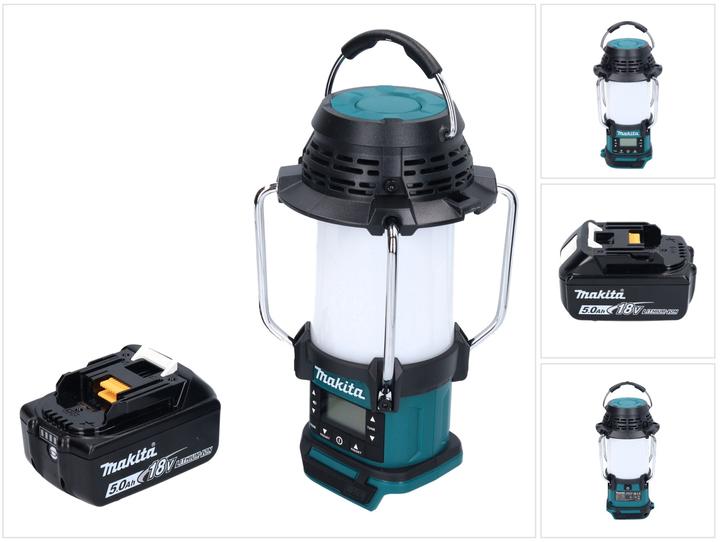 Produktbild Makita DMR 055 T1 Akku Radio 18 V FM mit Laterne 360° Taschenlampe + 1x Akku 5,0 Ah - ohne (FM, AM)