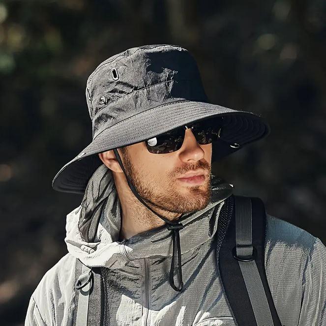 Actual product image Dema Fischerhut Boonie Hat Sonnenschutzhut extra grosse Krempe Schwarz (56)