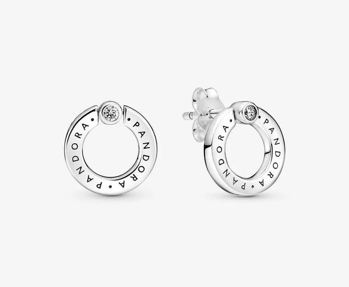 Image du produit Pandora Boucles d'oreilles Pavé & Logo (Argent sterling 925)