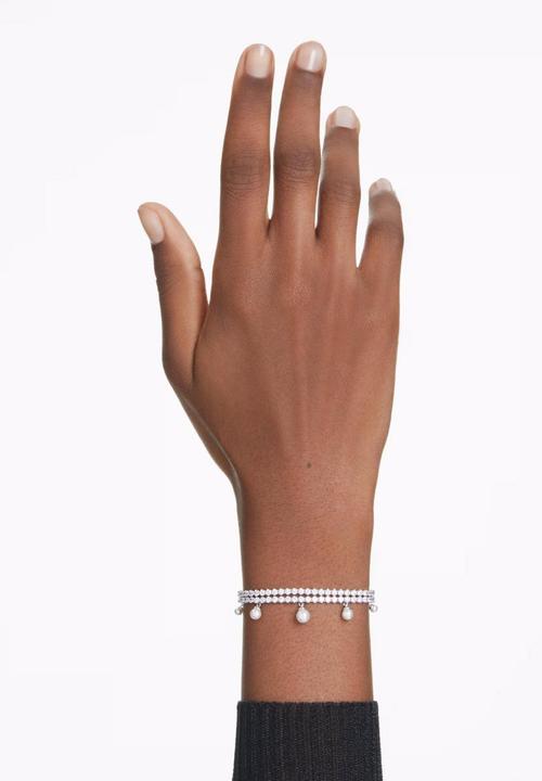 Produktbild Swarovski x Ariana Grande Armband Kristallperle Rundschliff Weiss Rhodiniert (24 cm, Swarovski Metall)