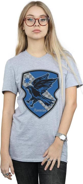 Actual product image Womens/Ladies Ravenclaw Crest Flat Cotton Boyfriend T-Shirt (XXL)