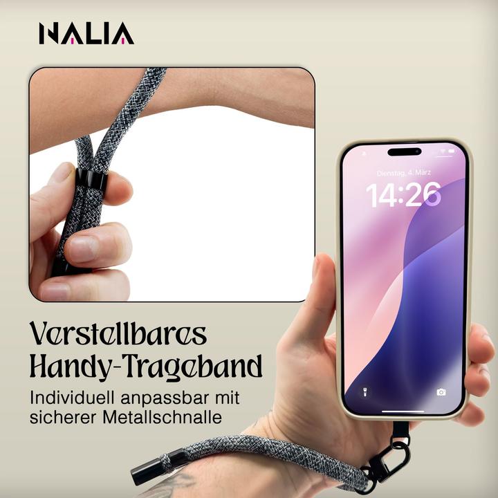 Actual product image Nalia Wristy Lanyard Handykette – Universal Trageband für Smartphones – Verstellbar, Soft & Elastisch