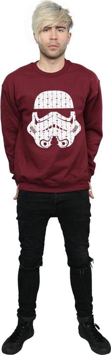 Actual product image Star Wars Mens Christmas Stormtrooper Helmet Sweatshirt (L)