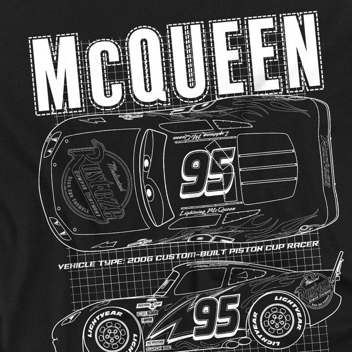Actual product image Cars Unisex Adult Lightning McQueen Outline T-Shirt (M)