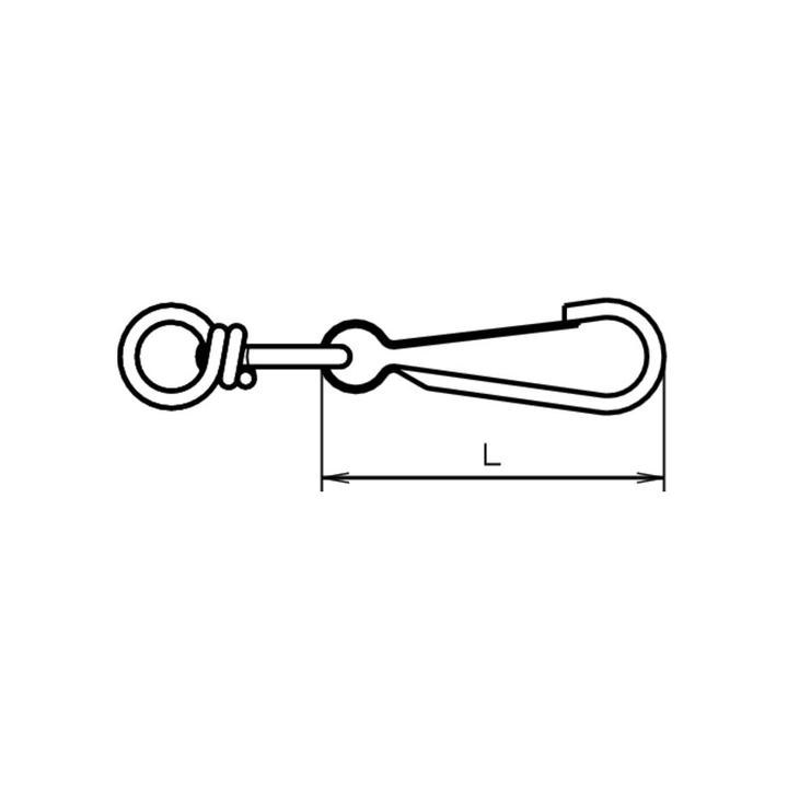 Actual product image BestaPac Karabinerhaken mit Wirbel vernickelt 30mm