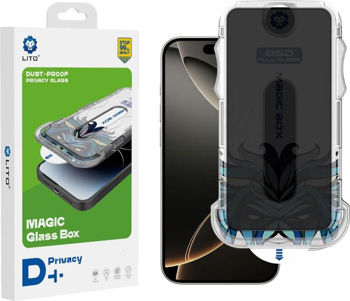 Image du produit Lito Verre blindé Privacy avec outil d'installation (1 pièce(s), Apple iPhone 16 Plus)