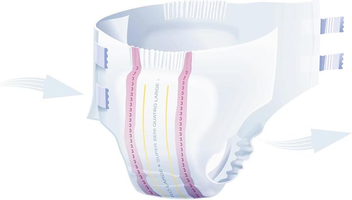 Image du produit Seni Quatro Windelhosen XL atmungsaktiv Hüftumfang 130-170cm 9 Tropfen (10 x, Large plus)