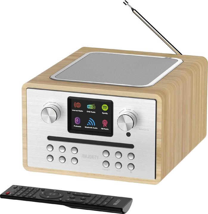 Actual product image Majority Homerton 2 Internet, Bluetooth, DAB en FM Radio + CD Speler - Eikenkleur (FM, DAB+, Wi-Fi, Bluetooth)